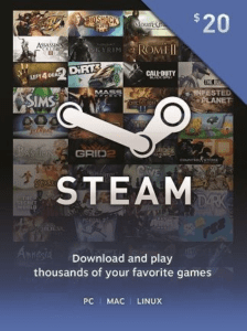 Steam Gift Card 20 USD - Steam Key - United States