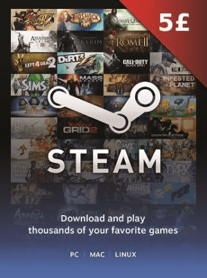 Steam Gift Card 5 GBP - Steam Key - United Kingdom